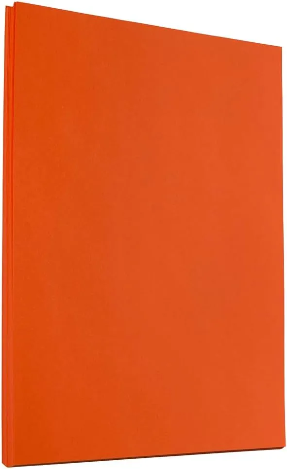 JAM Paper® Smooth Colored Paper, 24 lbs., 8.5" x 11", Orange Recycled, 100 Sheets/Pack (103655)