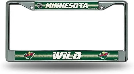 Rico Industries NHL Unisex-Adult Bling Chrome License Plate Frame with Glitter Accent