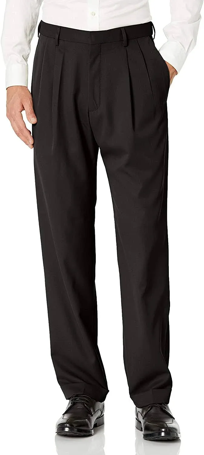 Haggar Men's Mynx Gabardine Pleat Front Dress Pant Classic Fit 11111836245