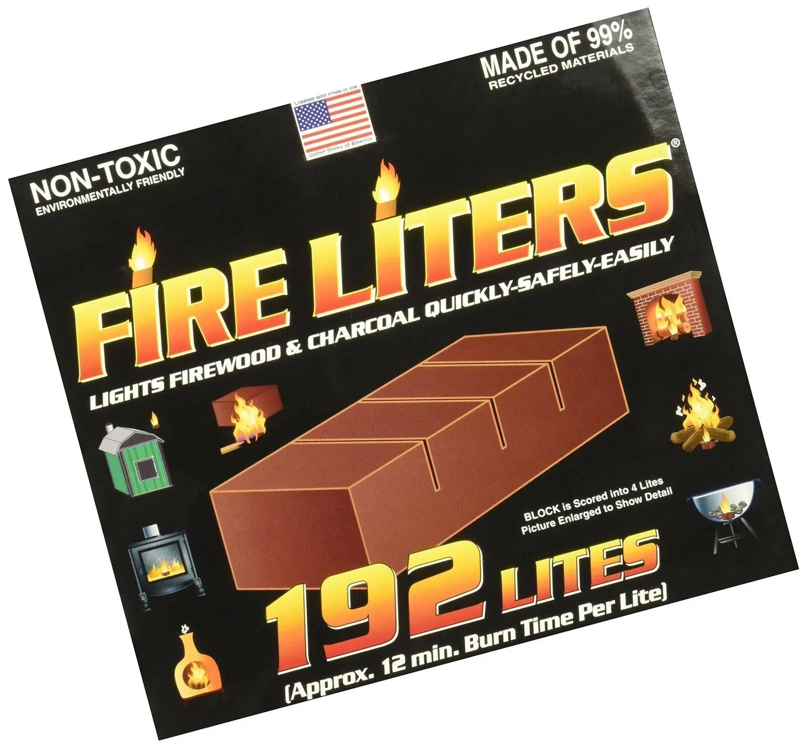 Fire Liters Fireplace Lighter, 192 Pack