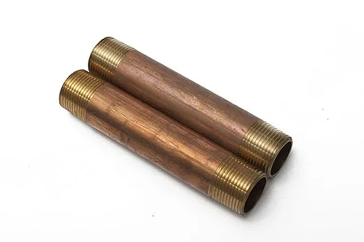 LTWFITTING Red Brass Pipe Fitting, Nipple, 3/4" NPT Male X 5" Length (Pack of 2)