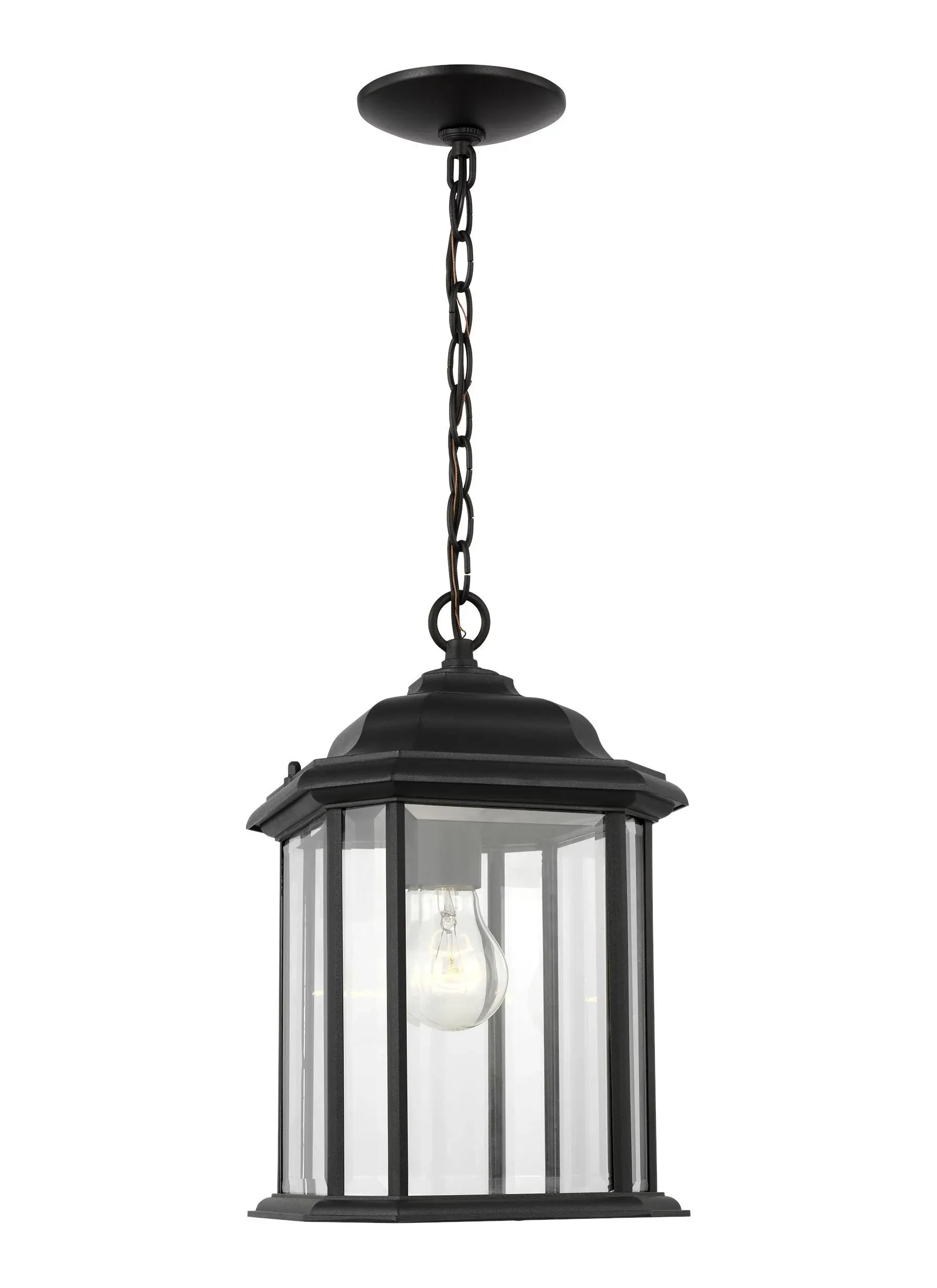 Generation Lighting. Kent One Light Outdoor Pendant - Black - 60031-12