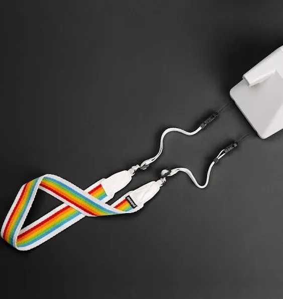 Polaroid Flat Camera Strap (Rainbow White)