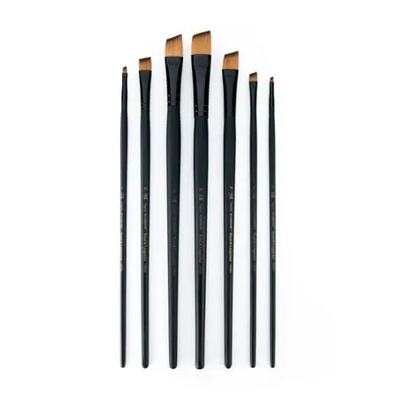 Royal & Langnickel - Majestic 7pc Long Handle Artist Paint Brush Set - Angular