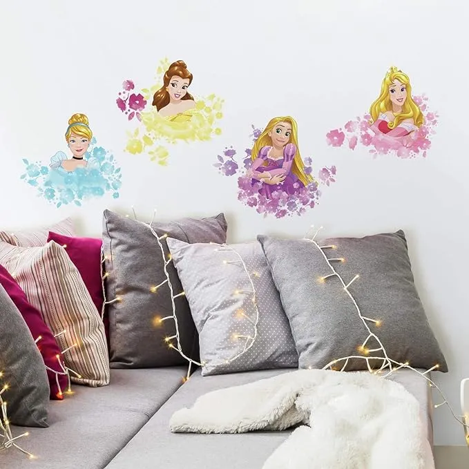 York Wallcoverings RMK3623SCS Disney Princess Floral Wall Decal Pinks, 11.500 - Traditional - Kids Wall Decor - by The Savvy Decorator LLC | Houzz