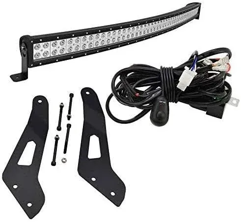 52 inch 288W Offroad Curved LED Light Bar Spot/Flood Combo Beam & Upper Roof ...