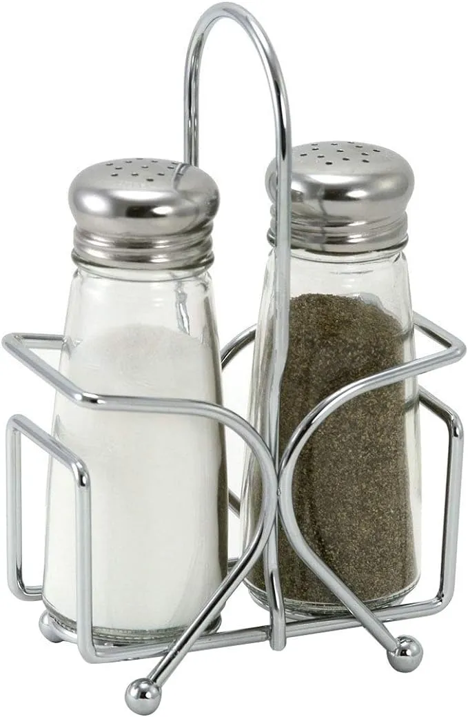 Salt and Pepper Shaker Set with Rack