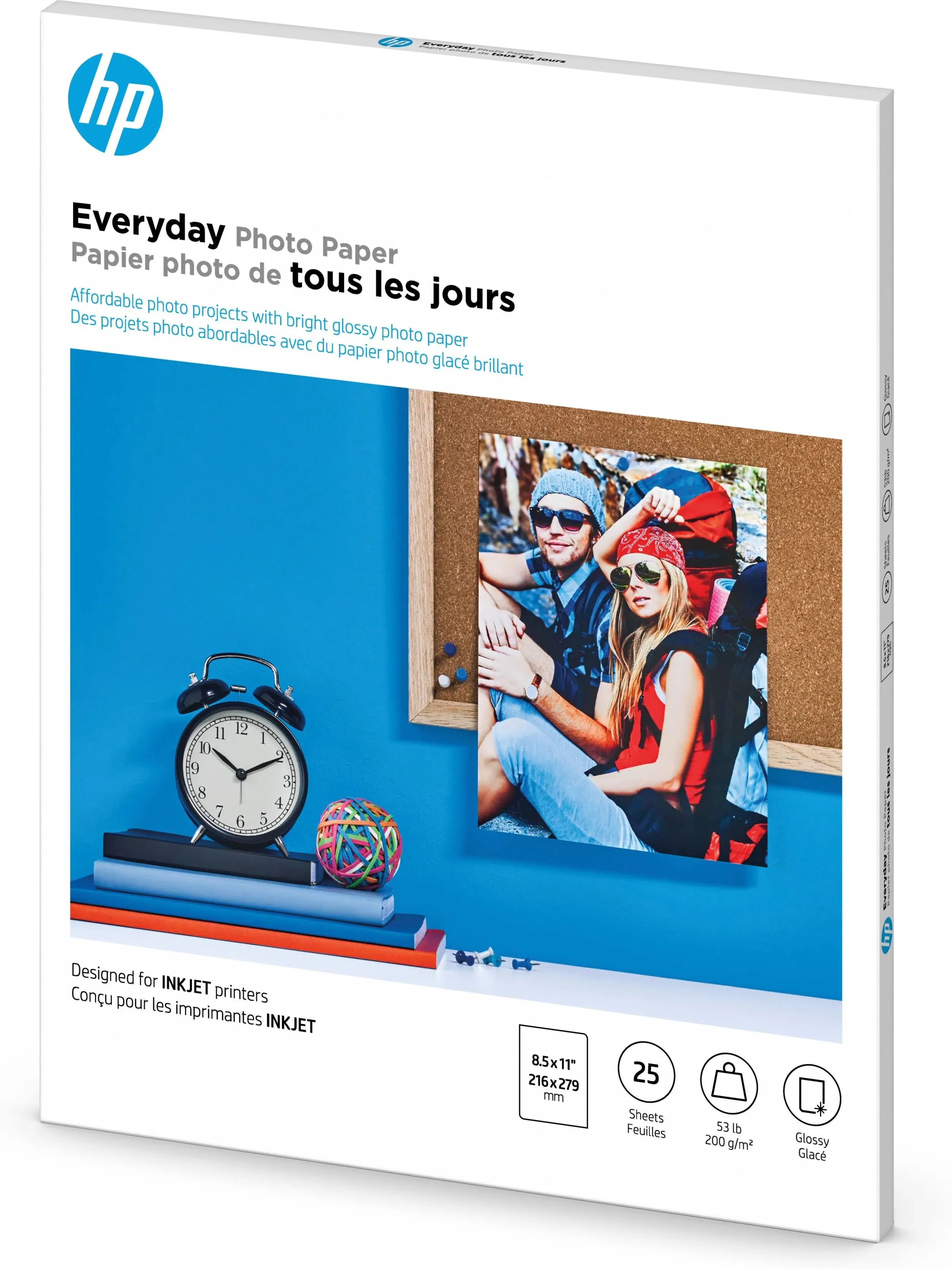 HP Paper, Everyday Photo, Glossy, 53 lb - 25 sheets