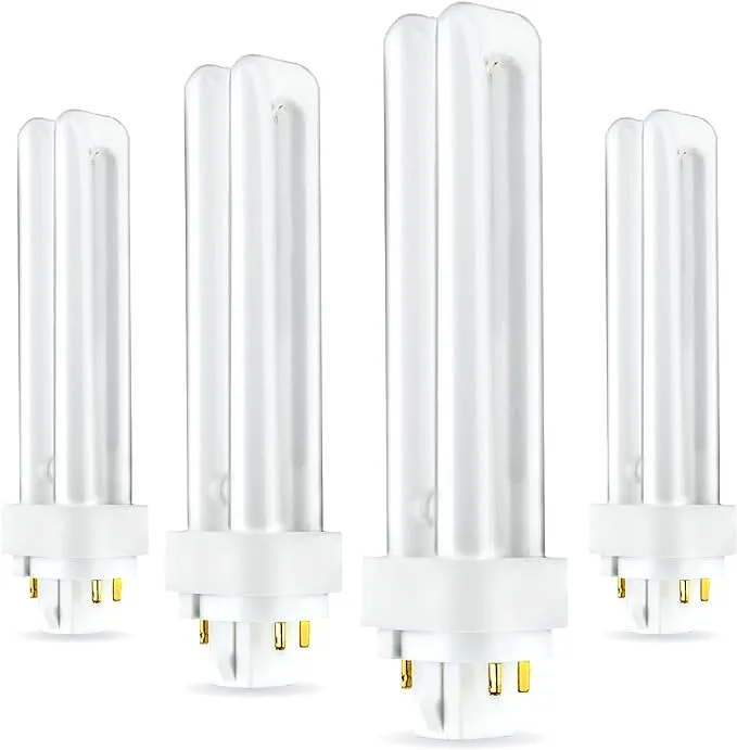 (4 Pack) PLC-18W 841, 4 Pin G24q-2, 18 Watt Double Tube, Compact Fluorescent Light Bulb, Replaces Sylvania 20668 and PL-C 18W/841/4P/ALTO