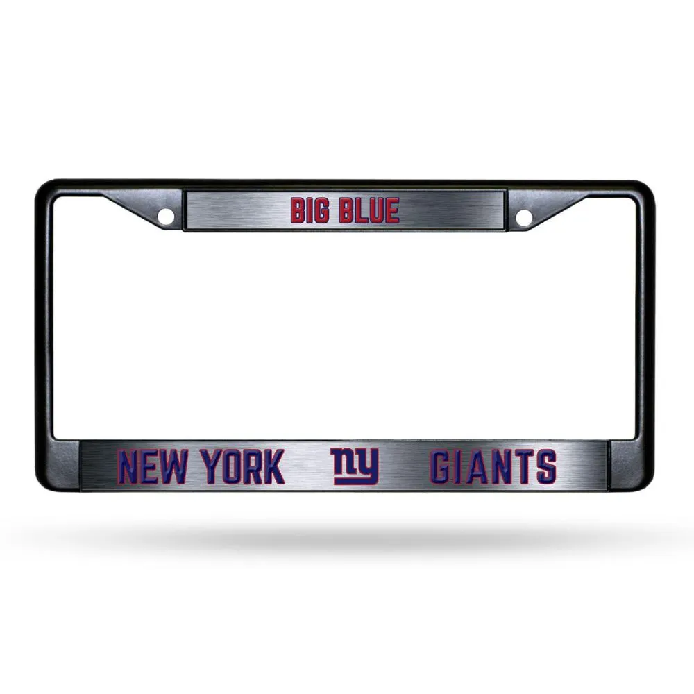 Rico Industries NFL Football New York Giants Black Game Day Black Chrome Frame with Printed Inserts 12 x 6 Car/Truck Auto Accessory