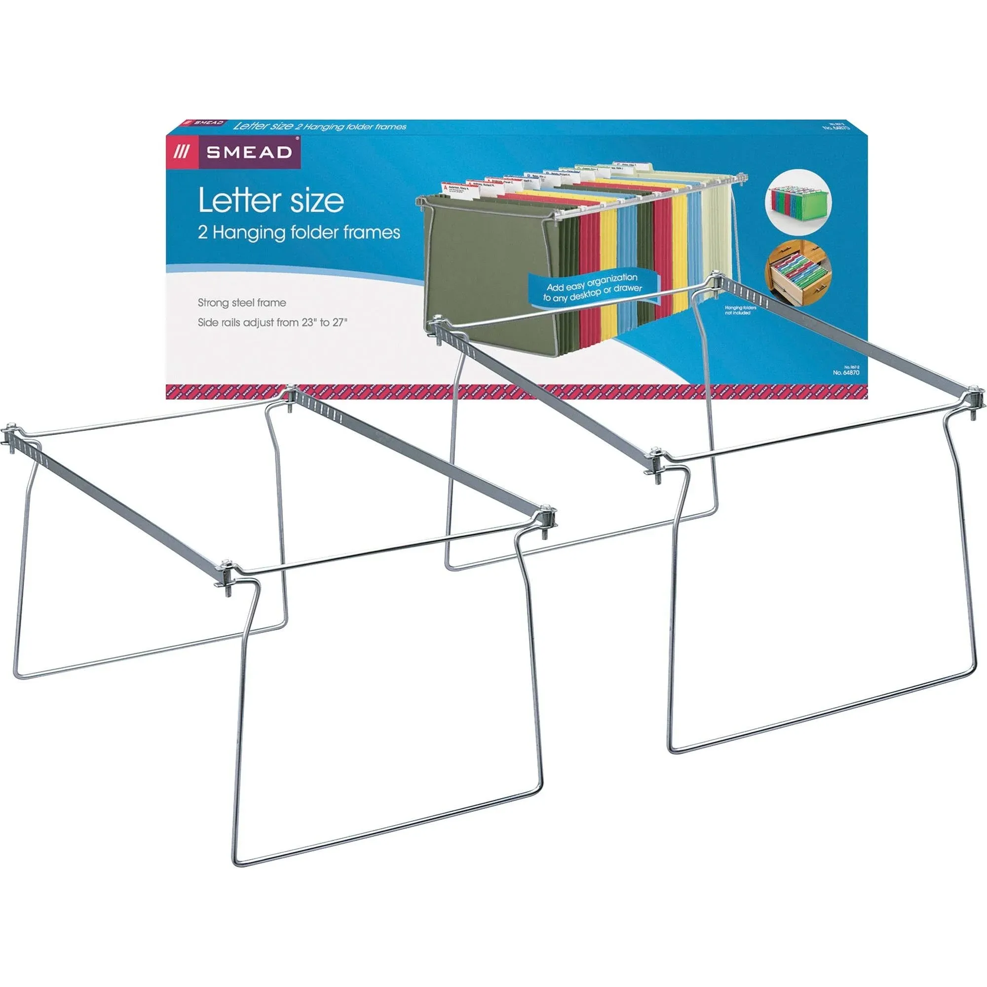 Smead 64872 Hanging Folder Frame, Letter Size, 23-27-Inch Long, Steel, 2/Pack