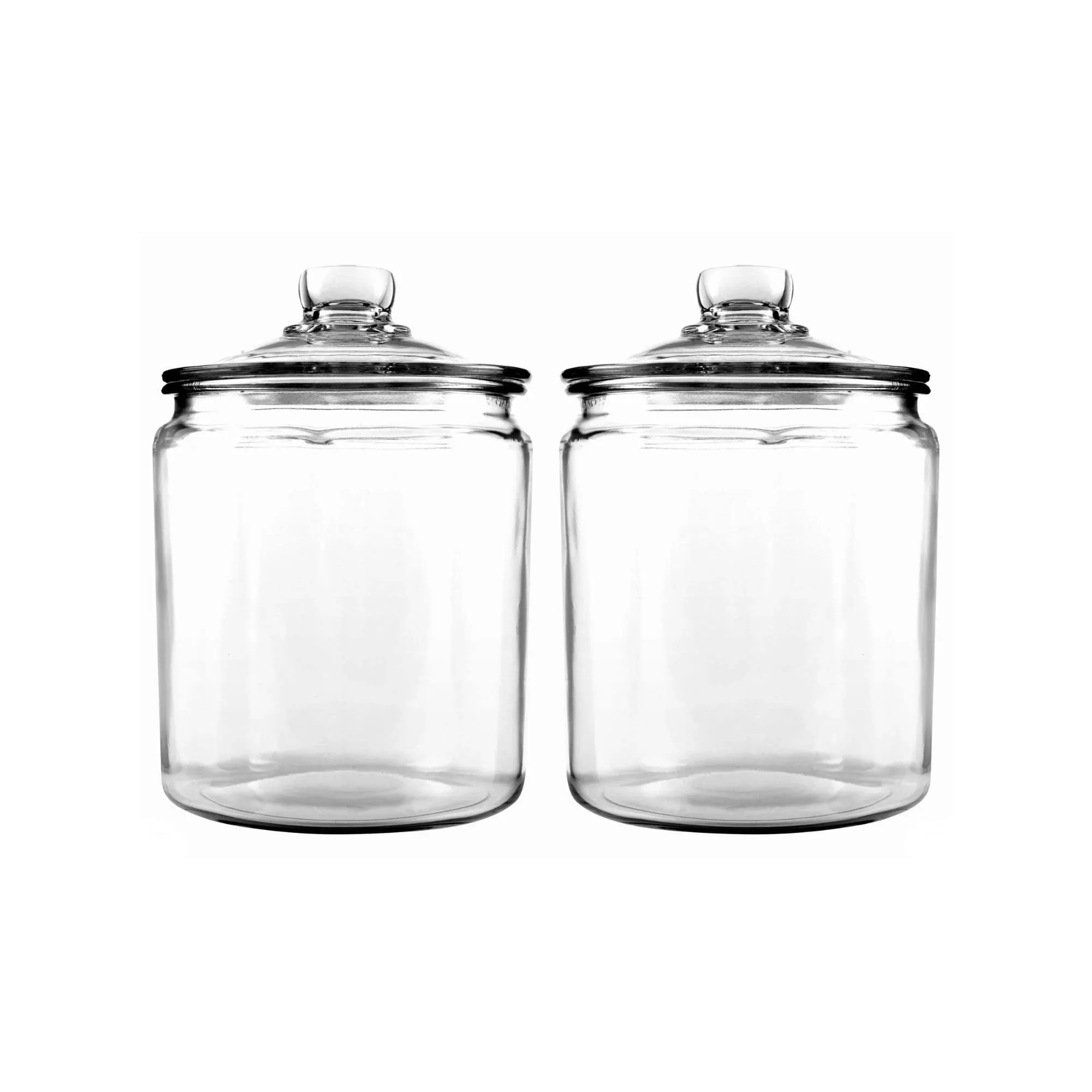 2 Gallon Heritage Hill Glass Jar with Lid (2 Piece, All Glass, Dishwasher Safe)