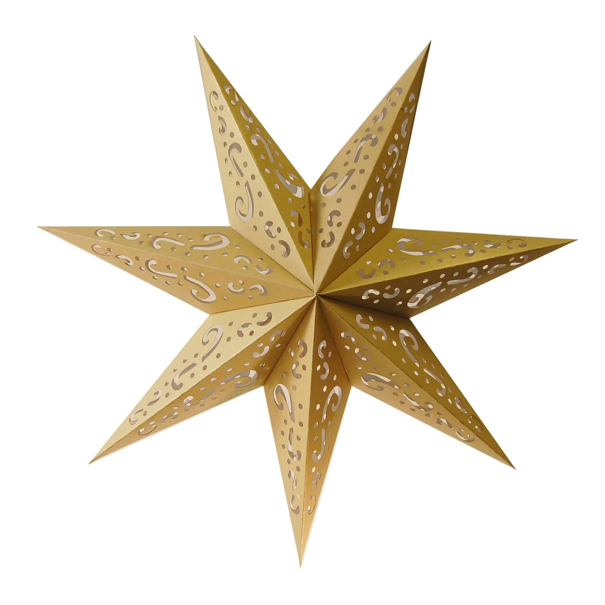 Lumabase 7 Point Star Paper Lantern - Set of 3 Gold