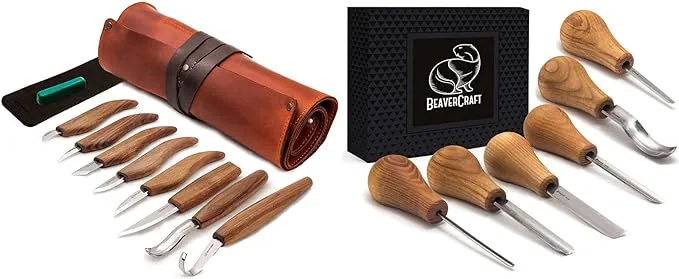 BeaverCraft S18X Deluxe Wood Carving Kit SC05 Wood Carving Kit Wood Carving Set Wood Carving Knife