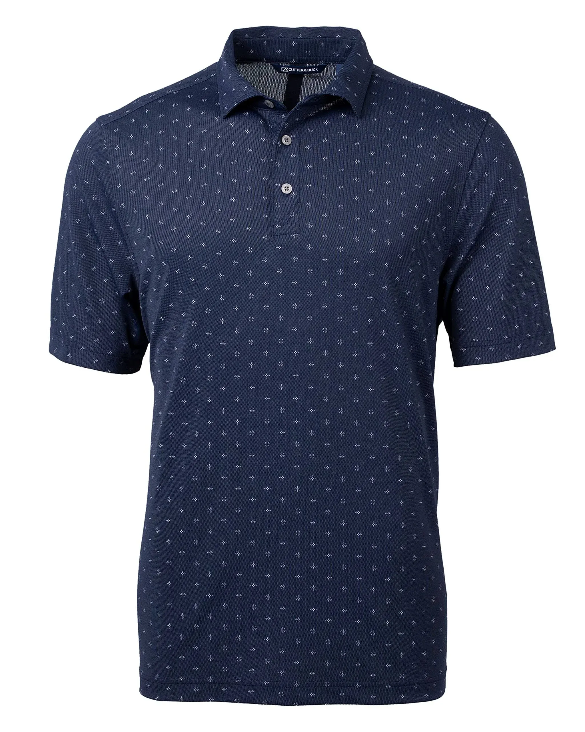 Cutter & Buck Men's Short Sleeve Virtue Eco Pique Tile Print Polo Shirt