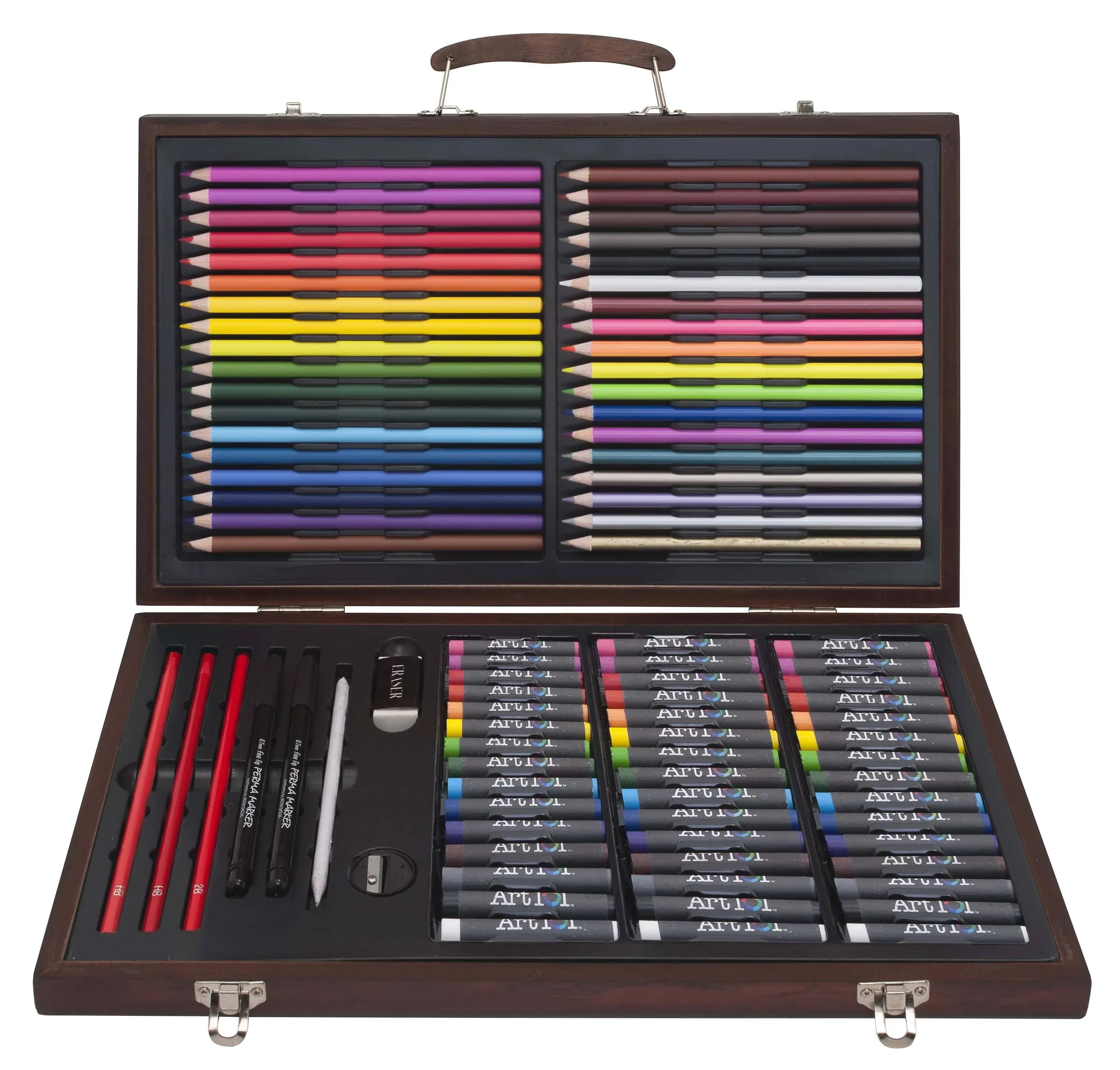 Art 101 Creativity Art Set with 106 Pc in a Wood Carrying Case Includes 36 Pr...