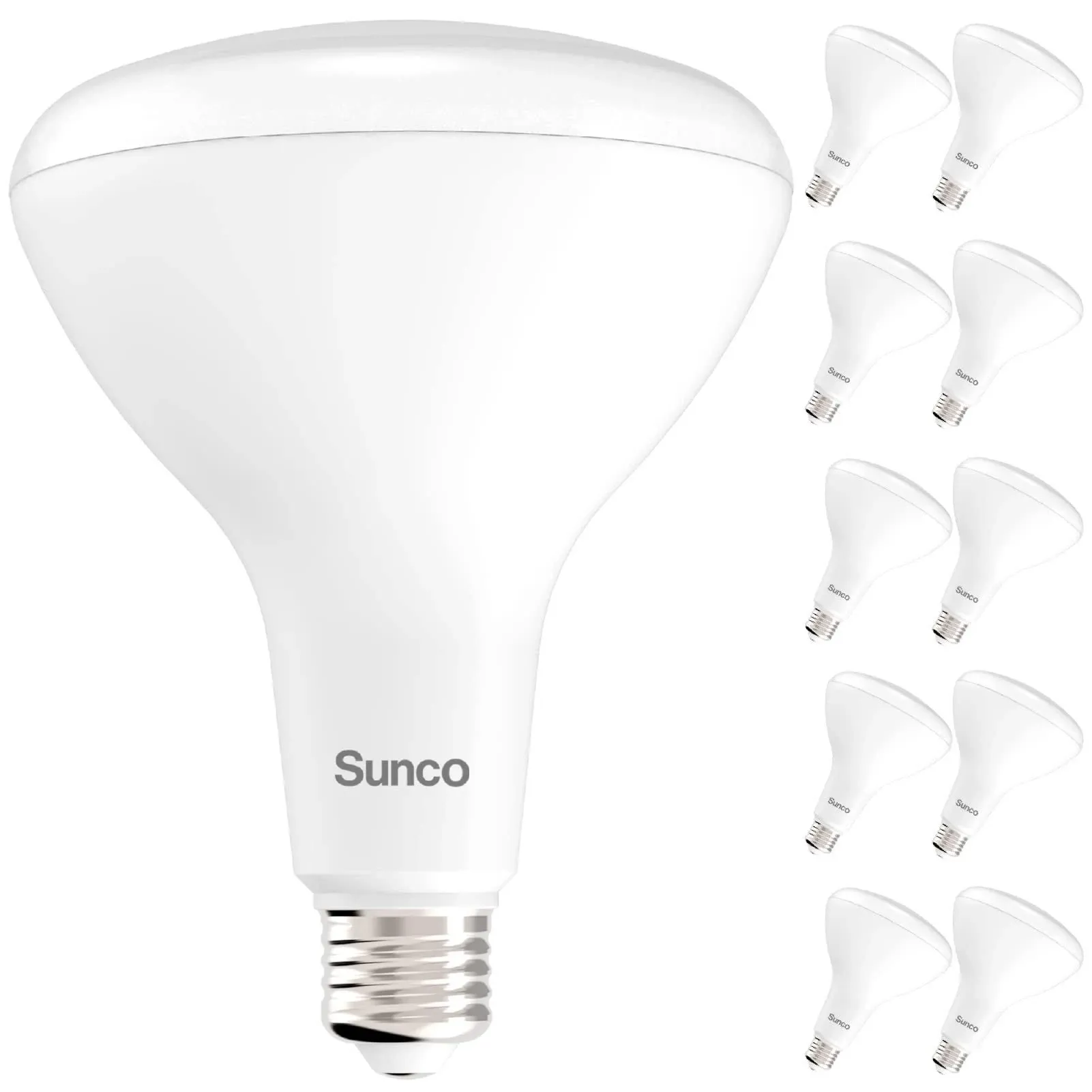  - 8 Pack BR40 Light Bulbs, LED Indoor Flood Light, Dimmable, 3000k Warm White