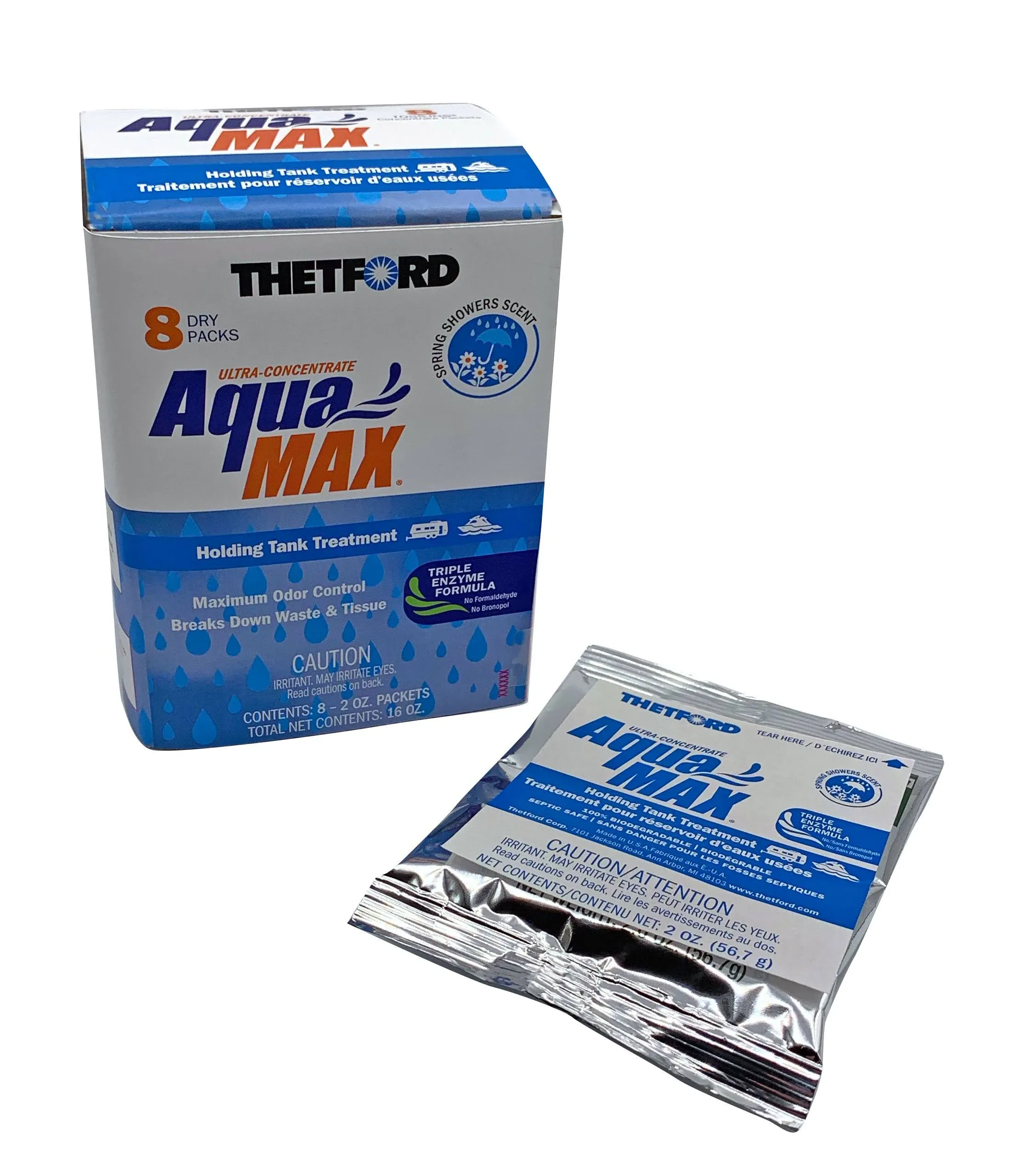 Thetford 96633 AquaMax 2 oz. Spring Showers Holding Tank Treatment 8 Pieces