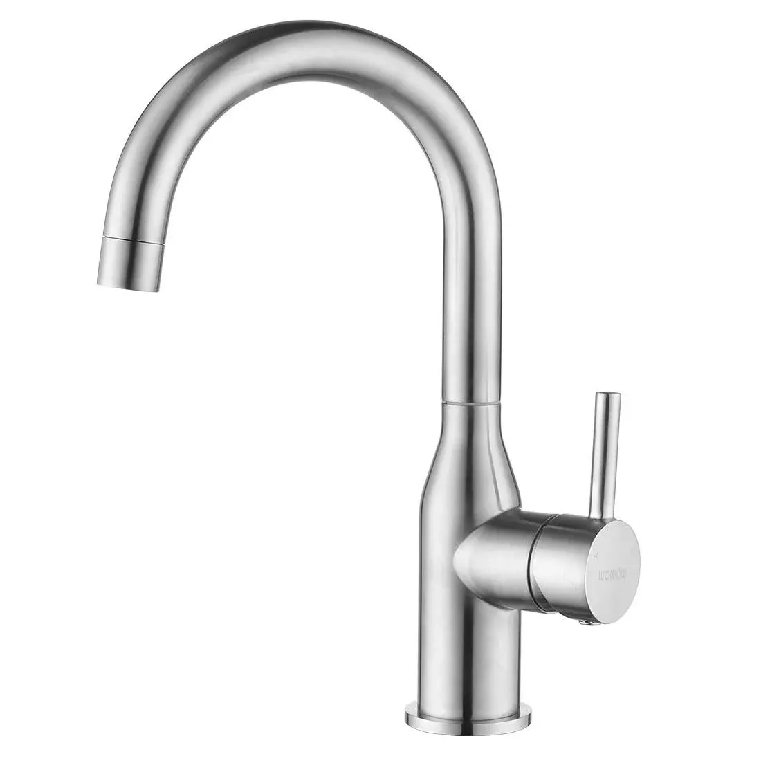 Single Handle Gooseneck Bar Faucet with 360 Swivel in Brushed Gold