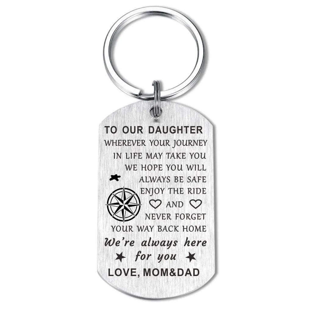 To My Son Daughter Love Gifts Keychain from Mom Dad, Son Engraved Compass Enjoy sold by Hobble Rakel | SKU 91083886 | 50% OFF Printerval