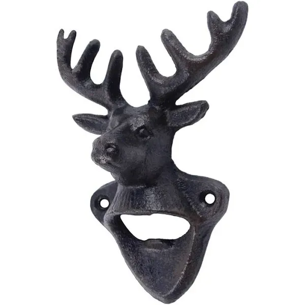 Metal Wall Mount Buck Deer Beer/Soda Bottle Opener Hunting Cabin Bar/Pub Decor