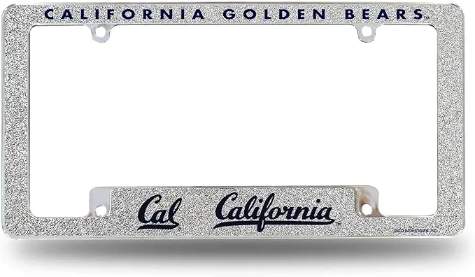 Rico Industries NCAA 12" x 6" Chrome All Over Automotive Bling License Plate Frame Design for Car/Truck/SUV