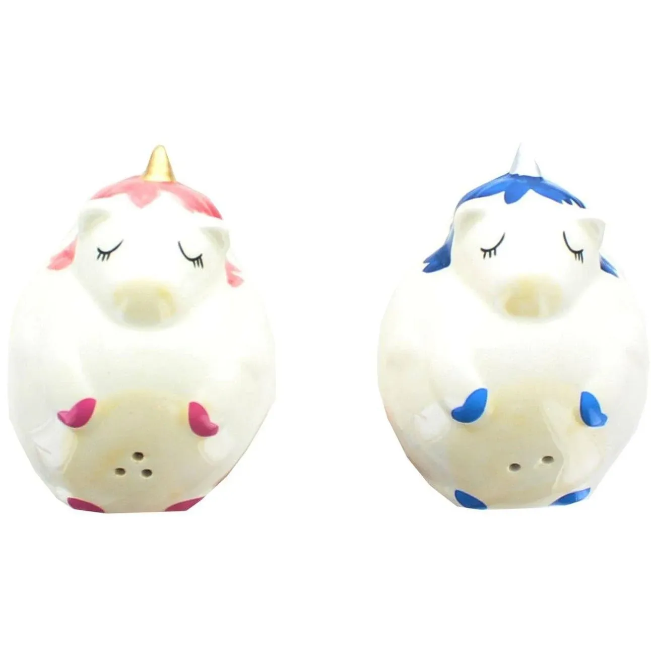 Glitter Galaxy Pink & Blue Unicorn Salt & Pepper Shaker Set