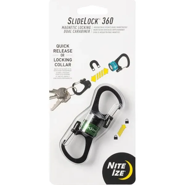 Nite Ize NIT-MSBL-08-R7 2020N SlideLock 360 deg Magnetic Locking Dual Carabiner Olive