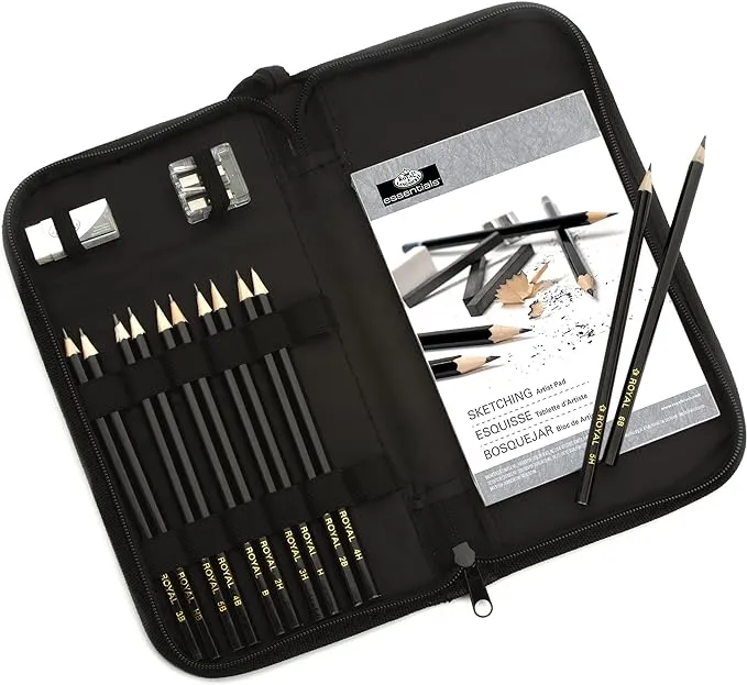 Drawing and Sketching Pencil Set In Zippered Carrying Case