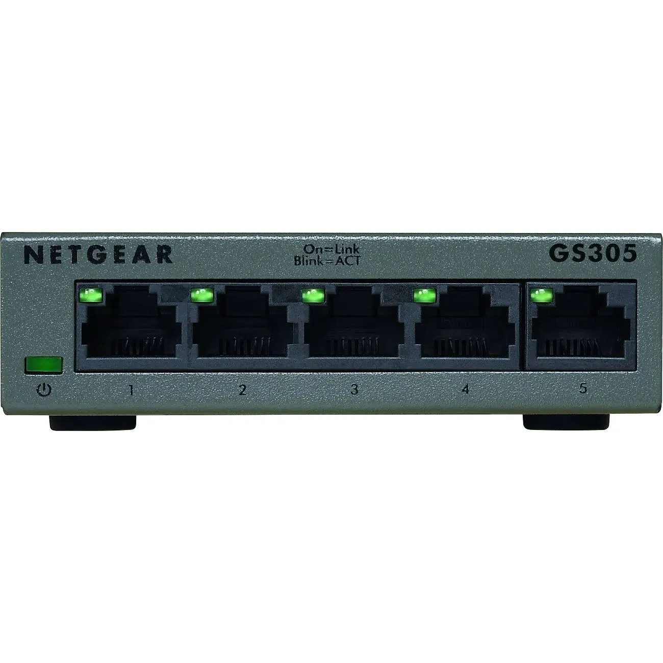 NETGEAR 5-Port Gigabit Ethernet Unmanaged Switch (GS305) - Home Network Hub, Office Ethernet Splitter, Plug-and-Play, Silent Operation, Desktop or Wall Mount