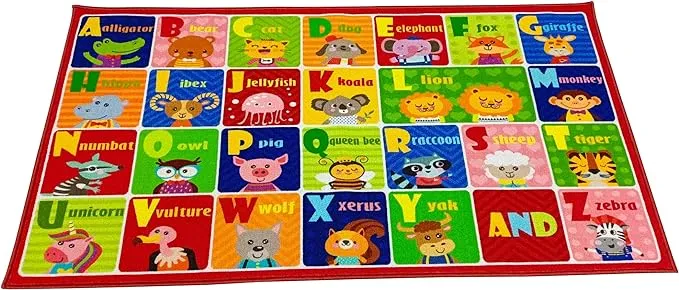 Kids Rug ABC Carpet Playmat City Life Extra Large Learn Have Fun Safe, Children's Educational, Multi Color Activity Centerpiece Play Mat! for Bedroom Playroom Tolddler Baby Play Area