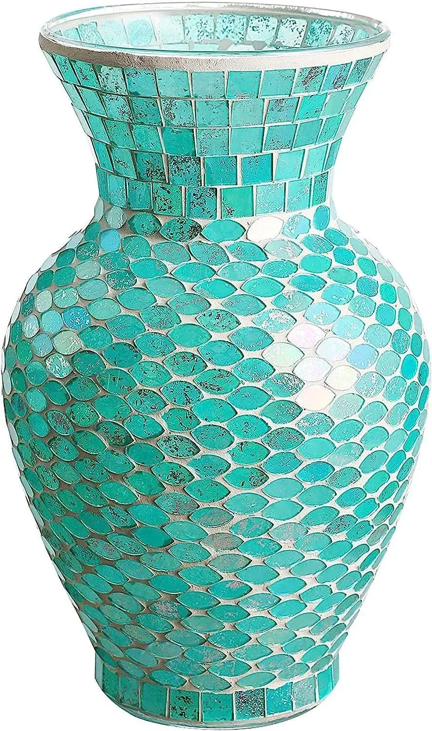 Whole Housewares | Mosaic Glass Vase | 10.5" Home dcor Centerpiece | Elegant ...