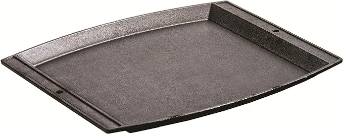 Lodge Seasoned Cast Iron Rectangular Griddle - 15 x 12.25 Inches. Jumbo Chef’s Serving Platter, Black