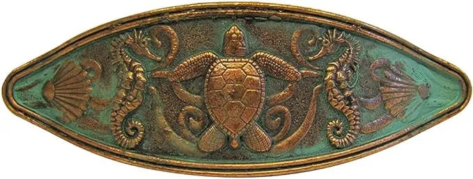 Nautical Verdigris Metal Handle Hardware Dresser Cabinet Drawer Pull Ocean Decor