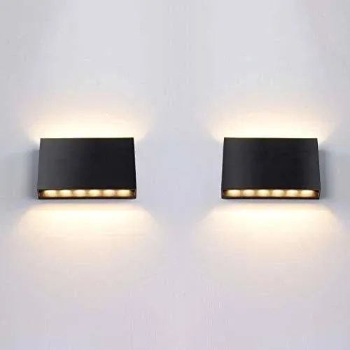 NEW &#034;FUDESY&#034; LED Wall Sconce,Indoor Outdoor Up &amp; Down 3000K, Warm White, 2-Pack