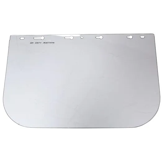 Sellstrom Replacement Window for 390 Series Safety Face Shields - Acetate Window with Anti-Fog Coating - Clear Tint