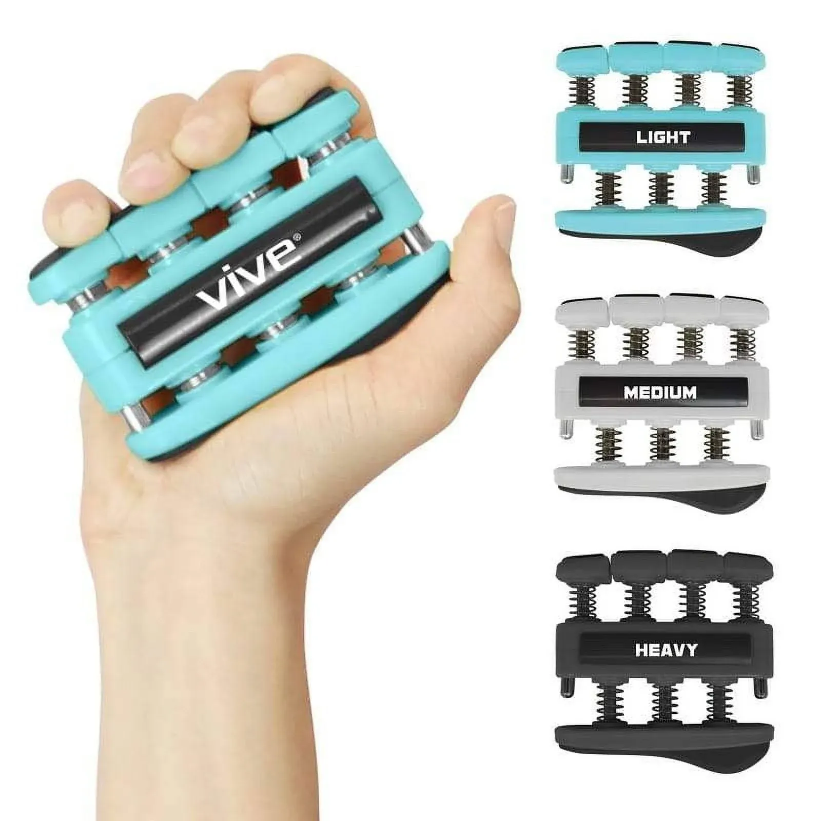 Vive Finger Strengthener 3 Pack - Guitar Digit Exerciser - Hand Grip Workout for