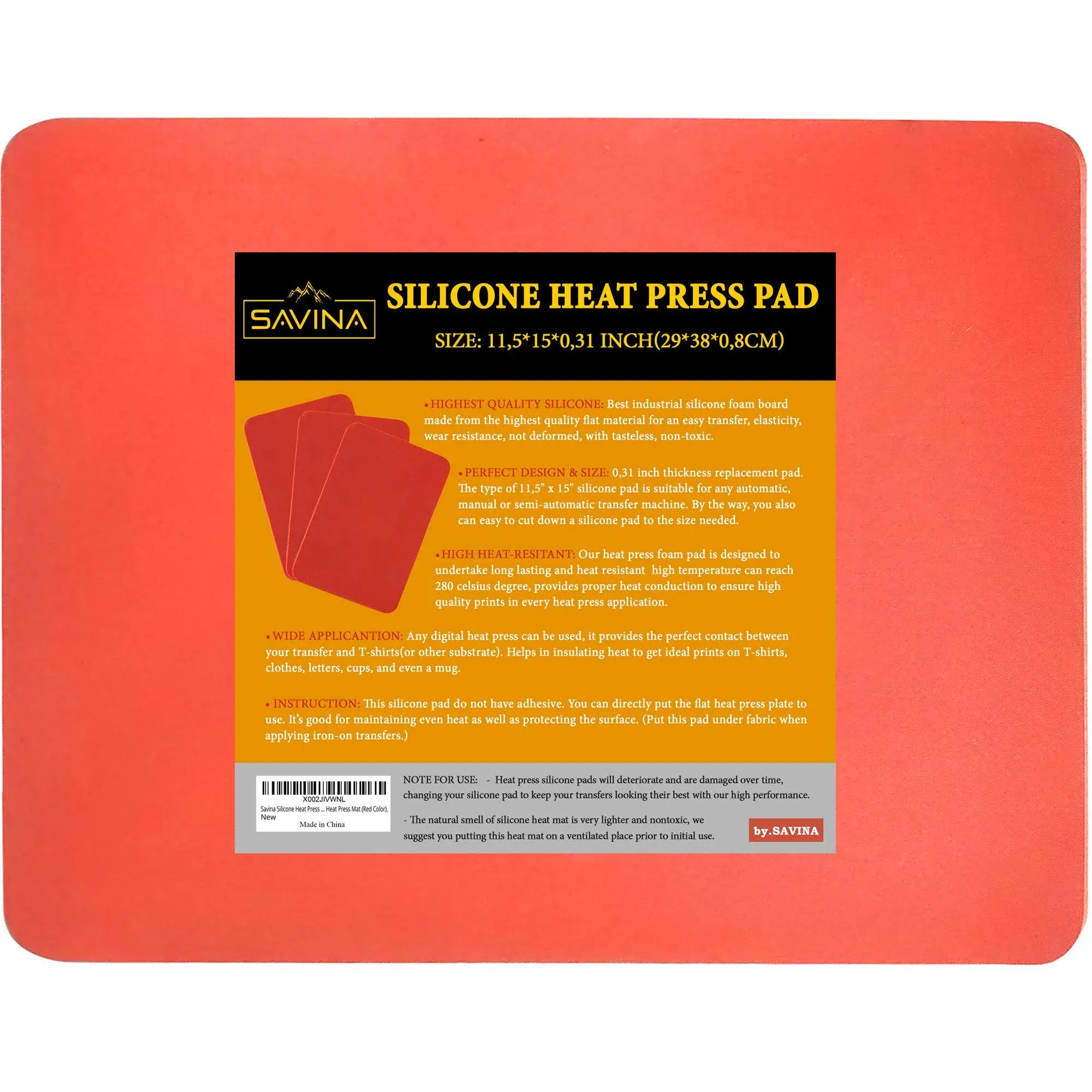 Silicone Heat Press Pad - 15In X 11.5In X 0.3In - a Must for Plate Heat Resistan