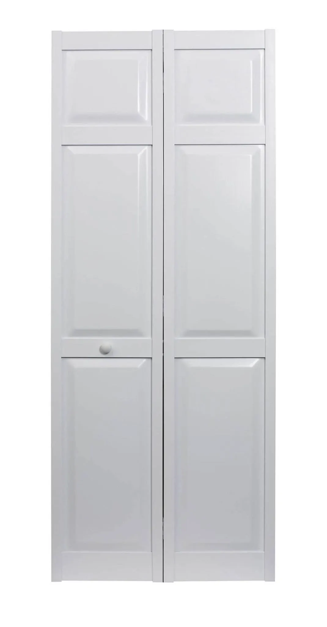 Seabrooke PVC Raised-Panel Bifold Door, White, Size: 36 inch x 80 inch