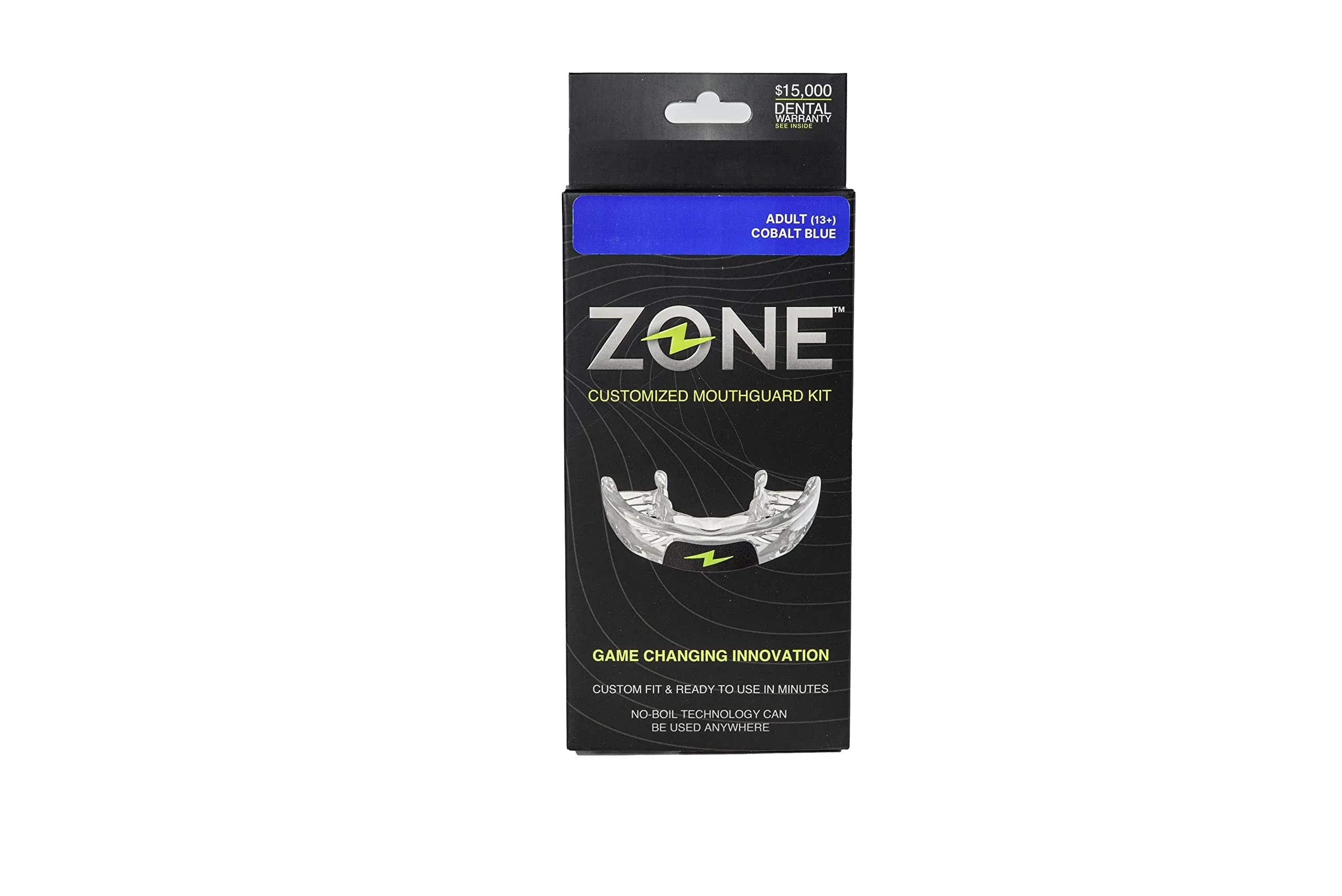 Zone Mouthguard Sports Mouth Piece. Custom fit in Minutes. M.O.R.A. Technology. No Boil  No Pain - Adult Cobalt Blue