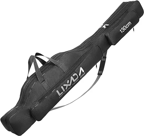 Lixada Fishing Rod Case, Portable Folding Fishing Rod Case Fishing Pole Reel Storage Bag Fishing Gears Organizer 100Cm130Cm150Cm