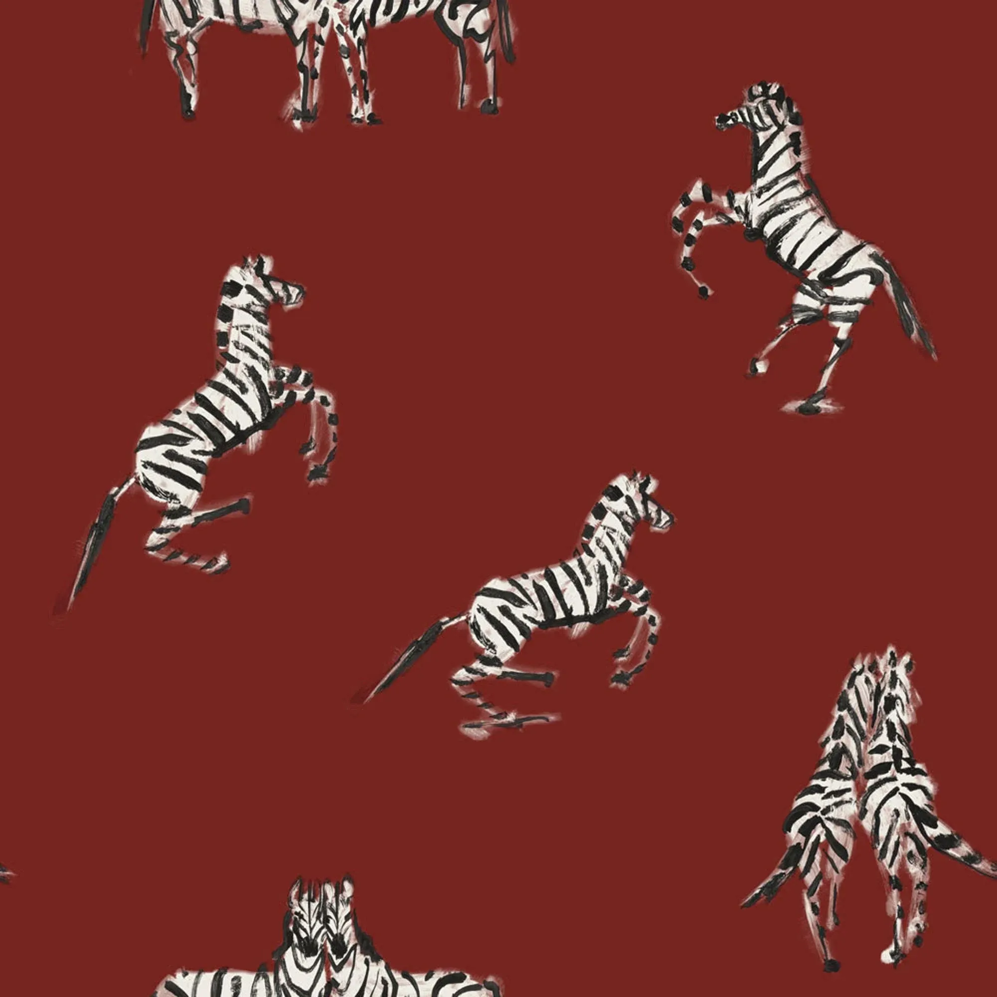 Tempaper Zebras in Love Peel and Stick Wallpaper Love Red