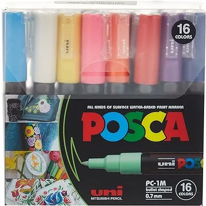 16 Piece Color Paint Extra Fine Marker Set, 1 ml