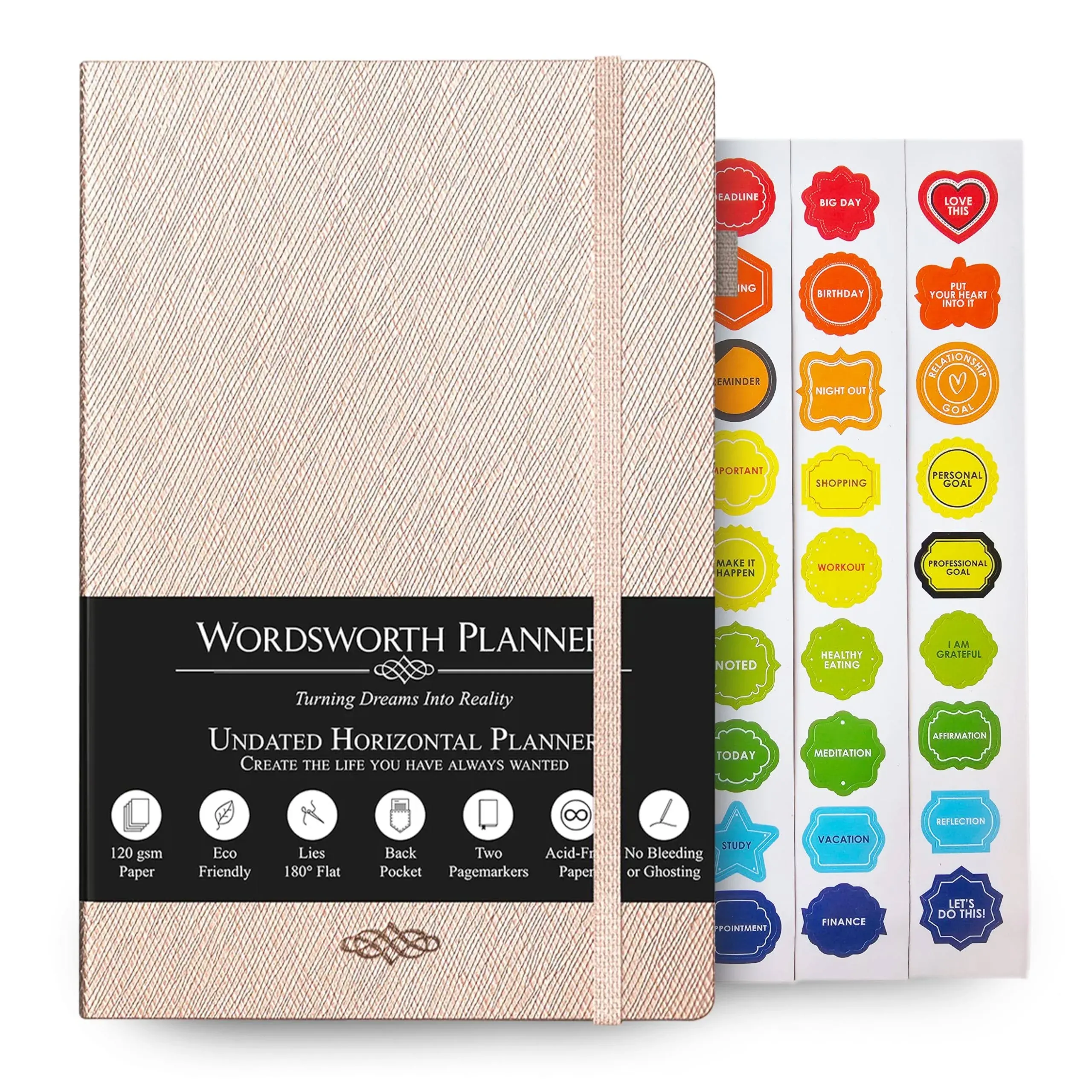 Wordsworth Undated Planner Weekly and Monthly Dotted Blank Planner