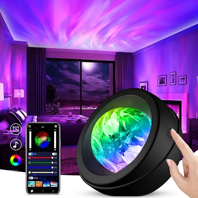 Star Projector, Galaxy Projector for Bedroom Northern Lights Aurora Projector with Timer, APP Control Night Light Gift for Kids Adults Home Decor Game Room Party(Black)