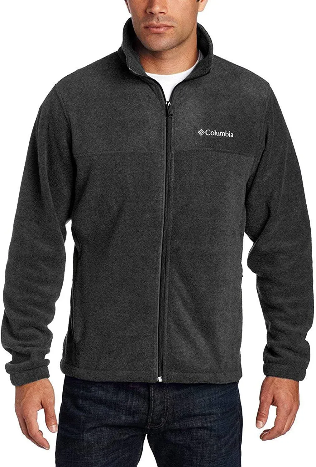 Columbia Men's Granite Mountain Fleece Jacket (Large, Charcoal Heather)