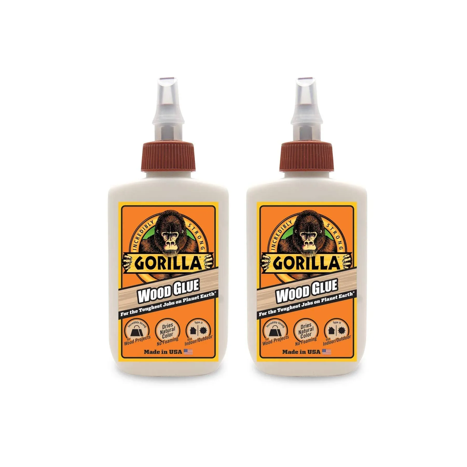 Gorilla Ultimate Waterproof Wood Glue; 8 Ounce; Natural Wood Color; (Pack of 2)