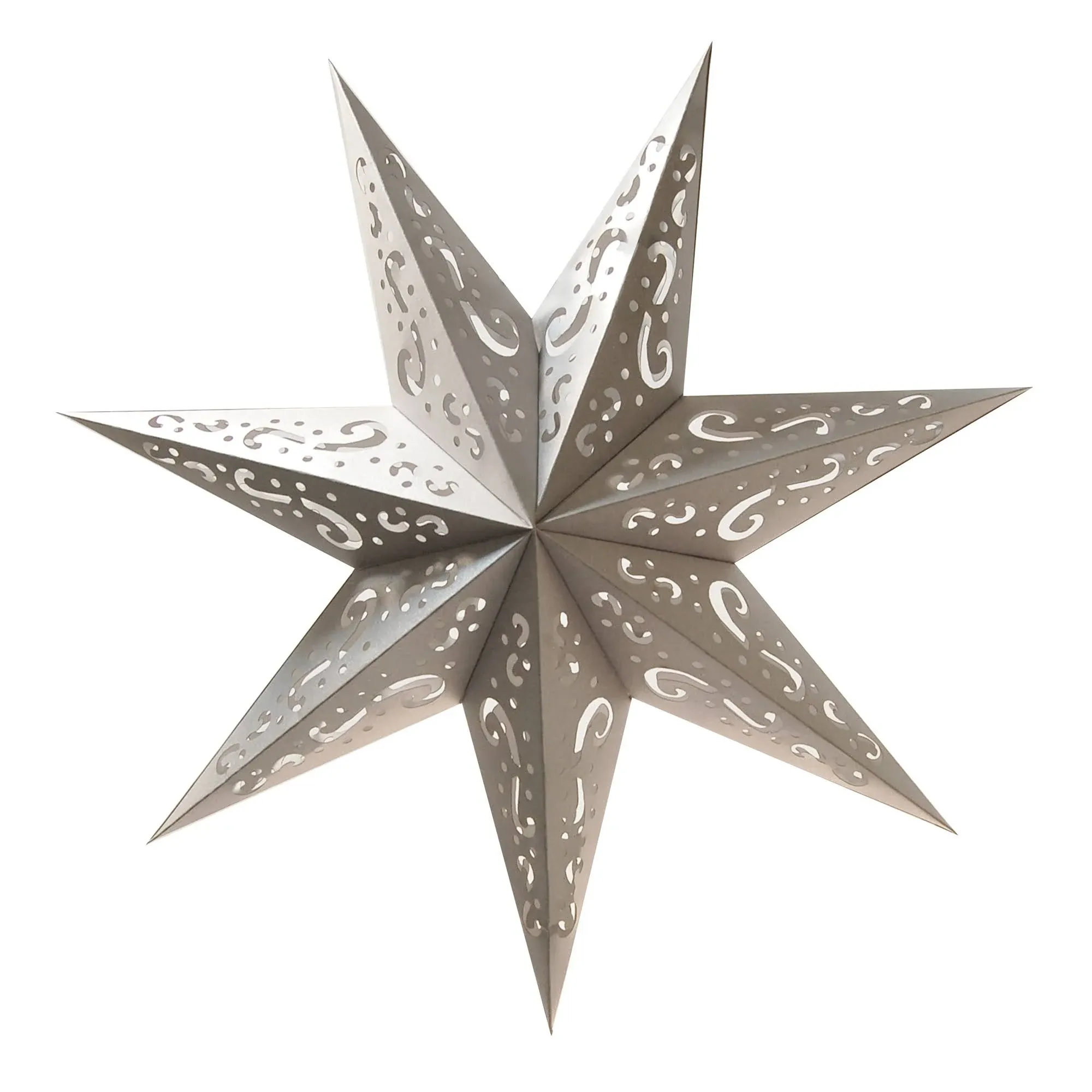 Lumabase 7 Point Star Paper Lantern - Set of 3 Silver