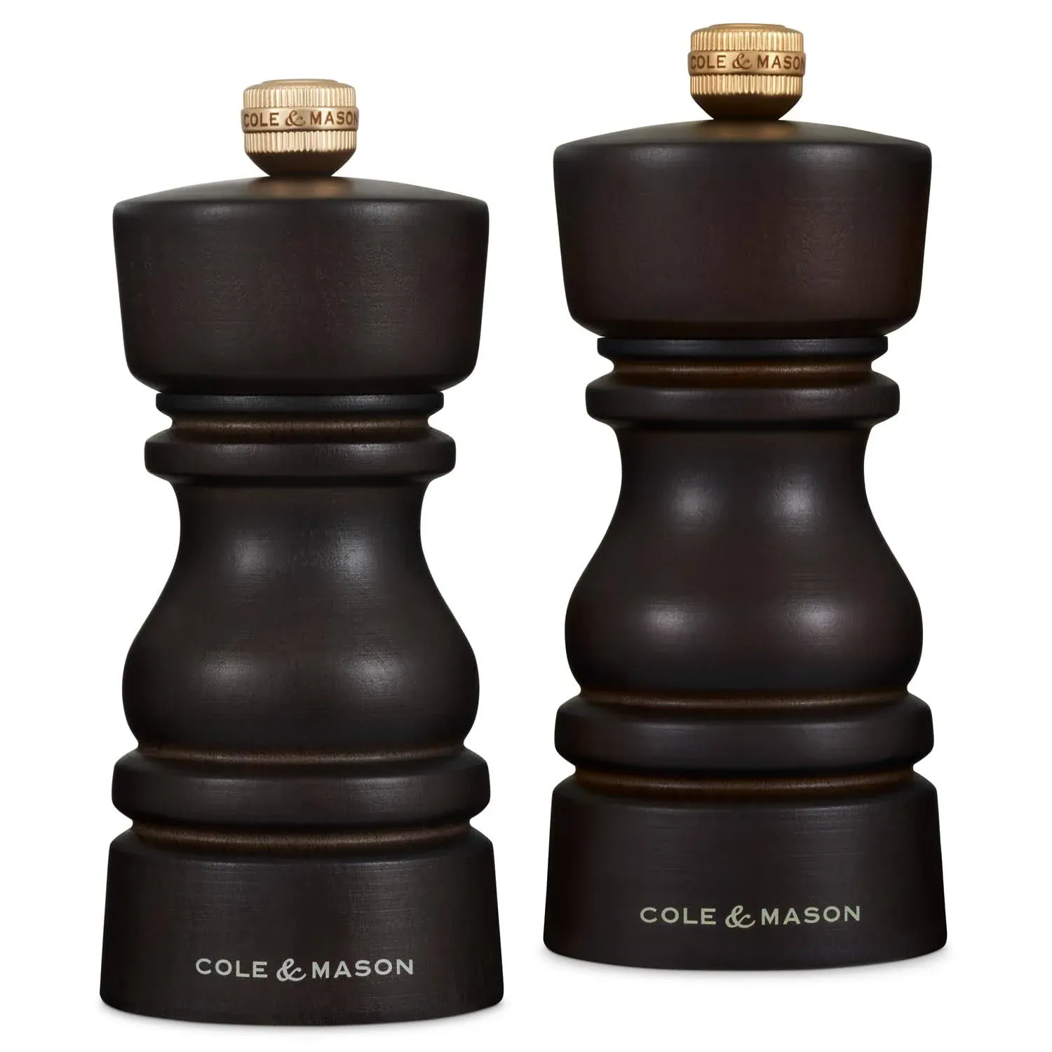 Cole & Mason London Dark Chocolate Wood Salt & Pepper Gift Set 5 inch, Brown