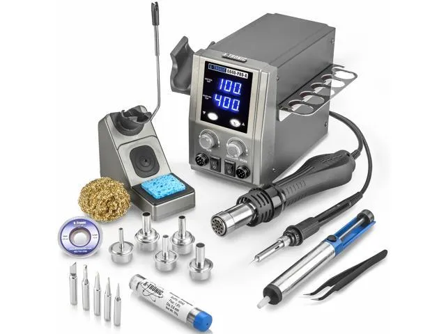 X-Tronic 6040-PRO-X • Platinum Series • 700 Watt • Hot Air Rework Soldering Iron Station • Digital Temp Controls, C/F Func, 0-30 Min Sleep, Auto.